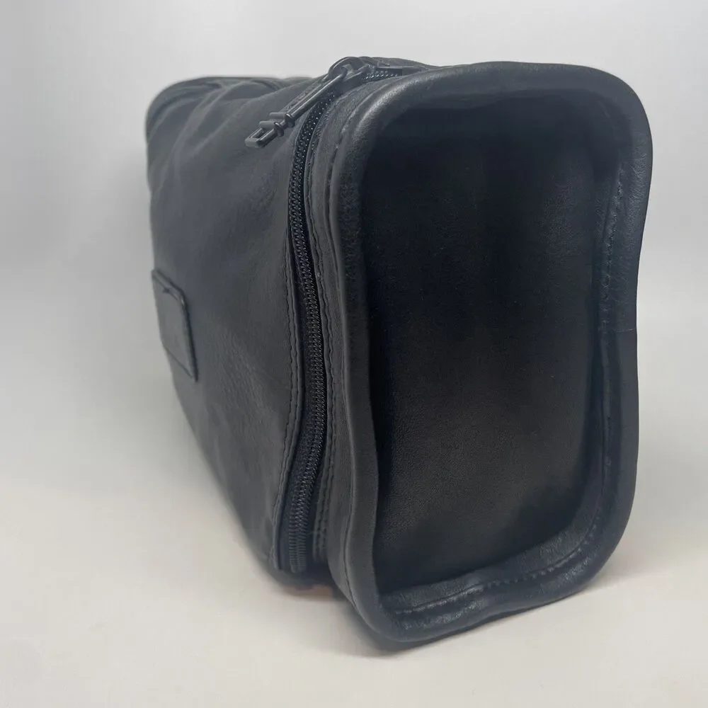 Tumi black leather